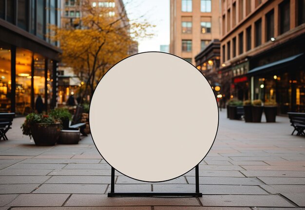 Blank Circular Street Sign Mockup Urban Branding at its Best Created with Generative AI