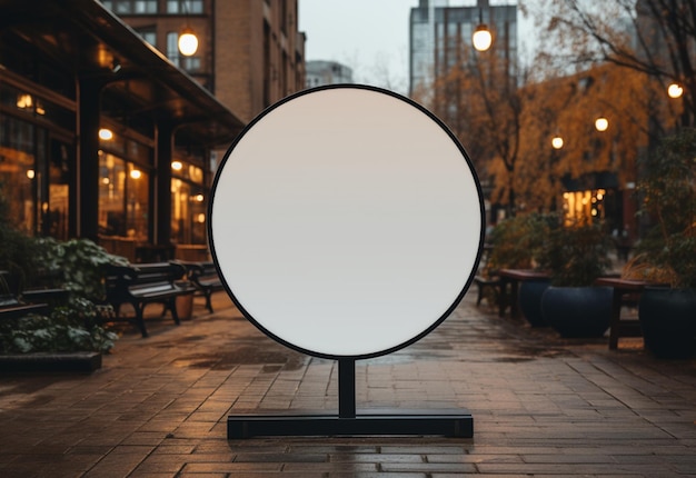 Blank Circular Street Sign Mockup Urban Branding at its Best Created with Generative AI