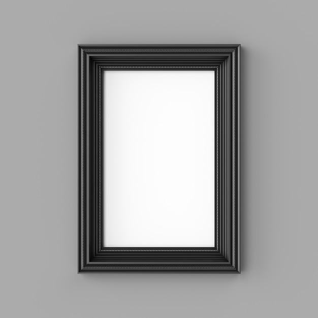 Blank classic frame. Ornamental black color.