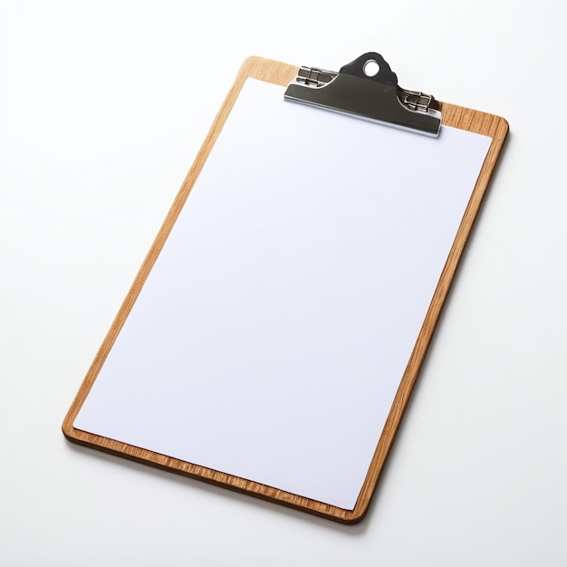Photo blank clipboard mockup template on isolated white background
