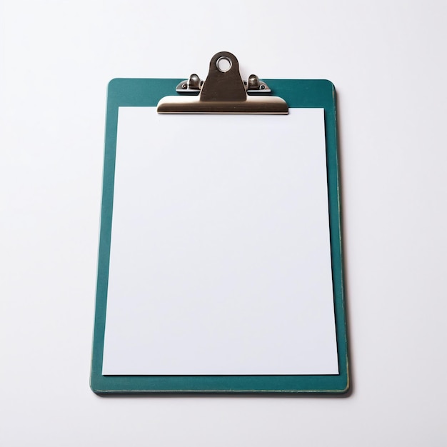 Blank clipboard mockup template on isolated white background