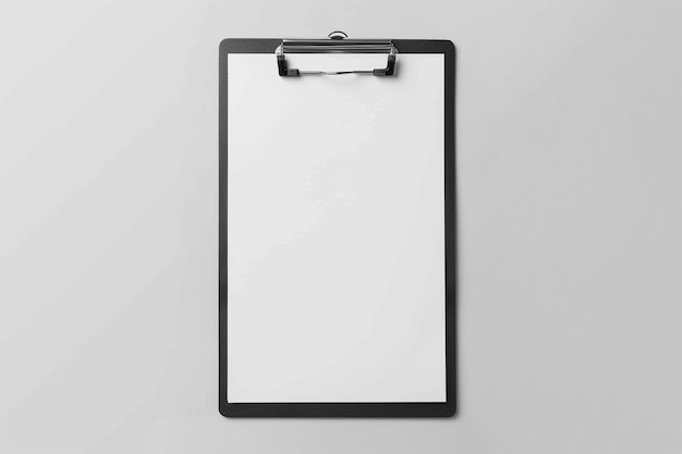 Photo blank clipboard on white wall