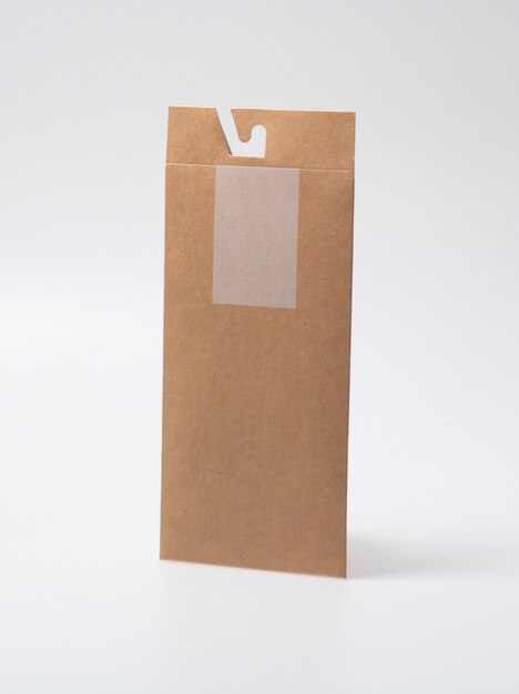 Blank closed craft box mockup as disposable packaging with eco friendly, recyclable materials.