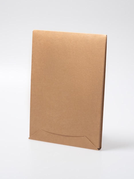 Blank closed craft box mockup as disposable packaging with eco friendly, recyclable materials.