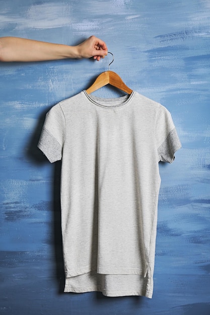 Blank color tshirt against grunge background