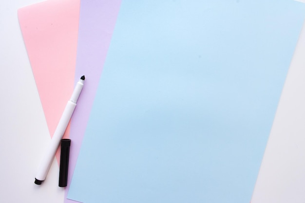 Blank colored pages pastel colors pen open