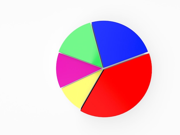 Photo blank colorful pie chart, top view