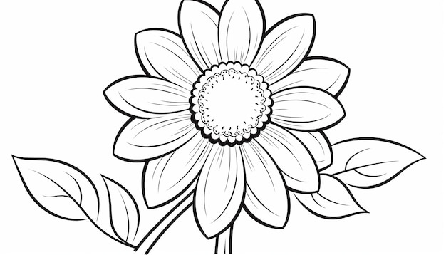 Photo blank coloring page with simple outlines for kids vector illustration on white paper easy deatils