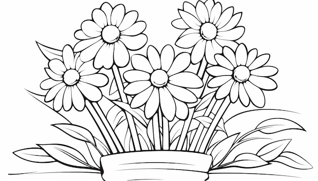 Blank coloring page with simple outlines for kids vector illustration on white paper Easy deatils