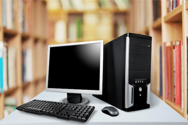 Blank computer monitor at the desk