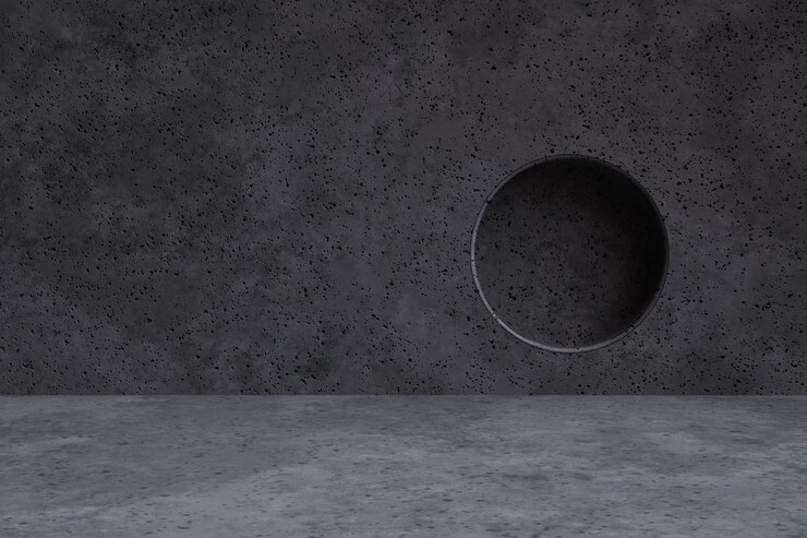 Photo blank concrete space interior 3d rendering