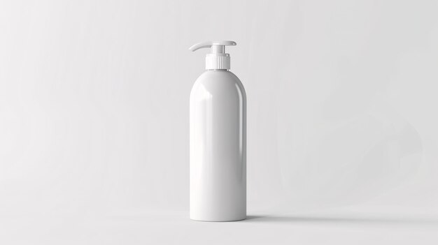 Photo a blank cosmetic bottle for dispensing creams soups and foams on a white background