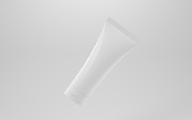 Foto flacone cosmetico vuoto con sfondo bianco rendering 3d