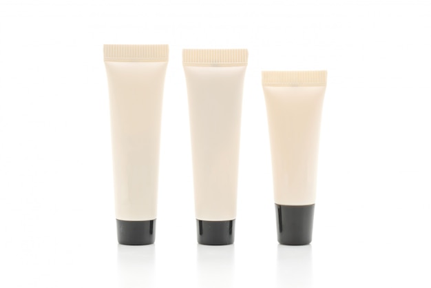 Blank cosmetic tube pack of cream or gel isolated