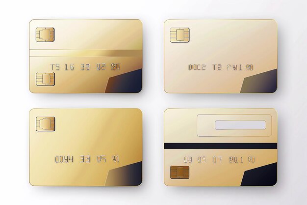 Photo blank credit cards vector mockups