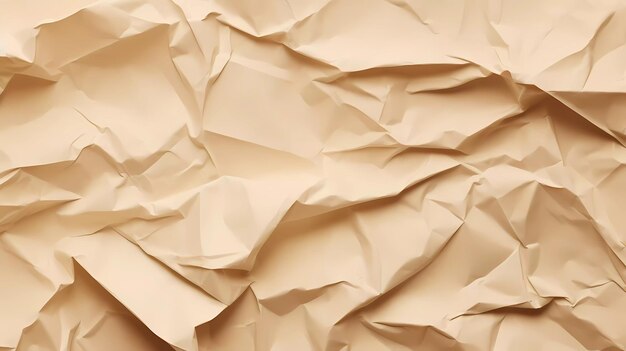 Blank crumpled beige paper background Generative ai design