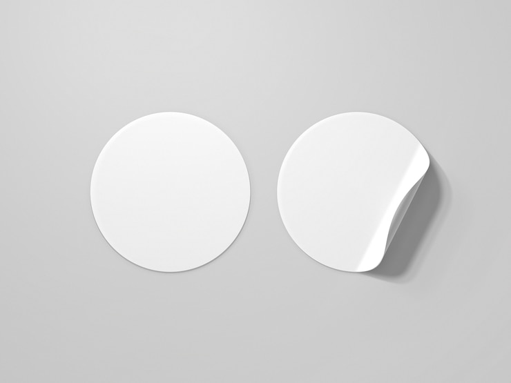 Photo blank curled sticker mockup