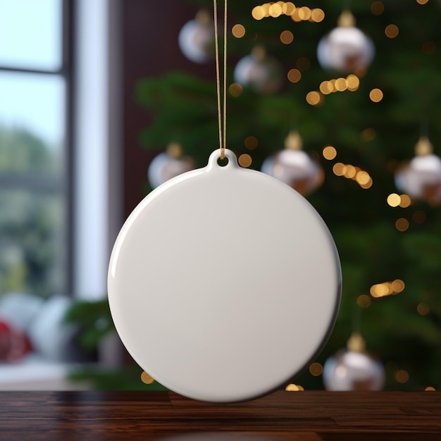 a blank custom Christmas ornament white ceramic