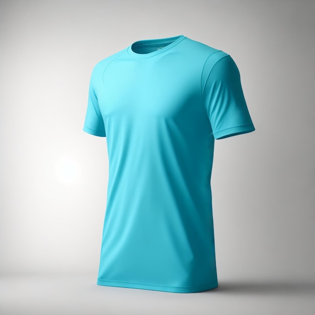 Blank cyan tshirt mockup design AI generated