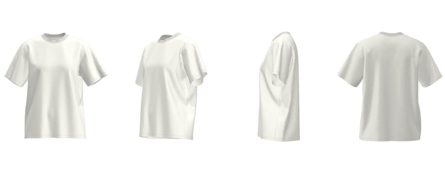 blank d white woman t shirt template isolate
