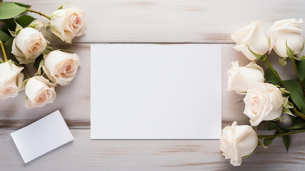 blank design white paper for gift written name with flowers design