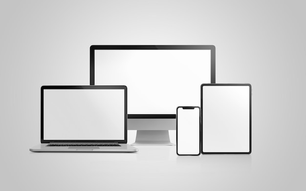 Photo blank devices isolated in a white background