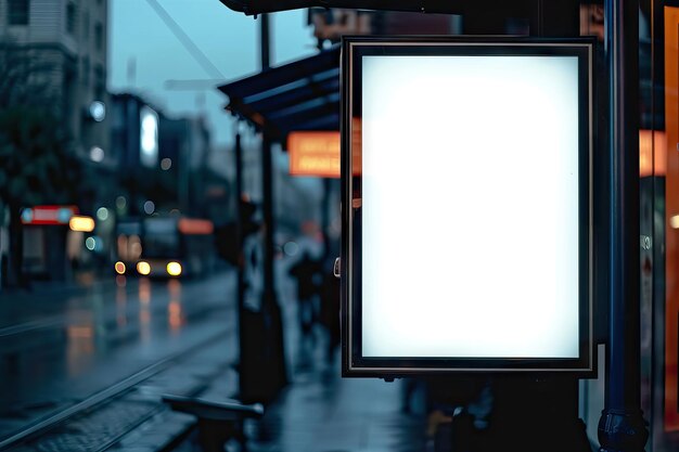 Foto blank digitaal signage scherm op een openbare plaats ideaal voor aanpassing generatieve ai