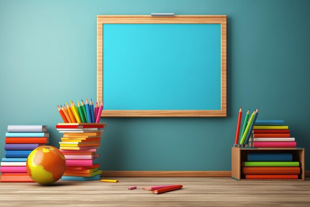 Photo a blank dry erase board in a classroom copy space