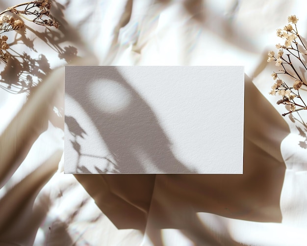 Blank Empty card with neutral colored background and subtle shadows