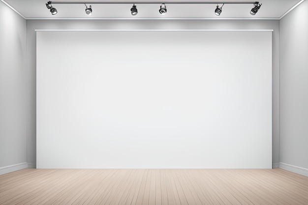 blank empty gallery interior with empty wall 3 d renderingblank empty gallery interior with empty w