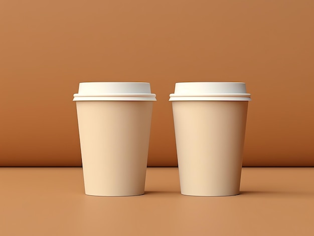 Blank empty paper coffee cup mockup for take away branding identity