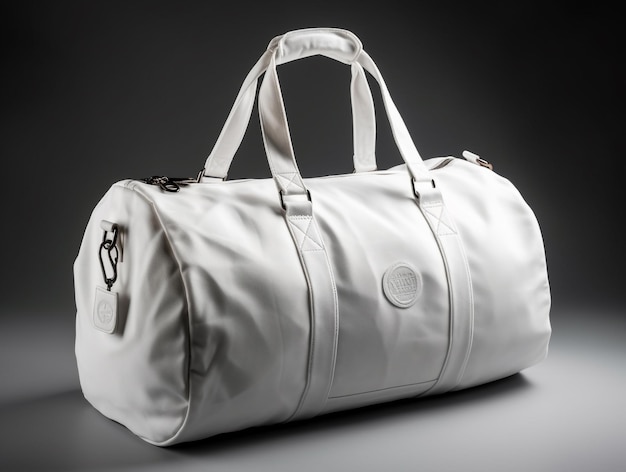 Blank empty white duffle bag mockup