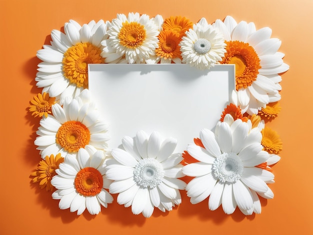 Blank flower frame For Text and Photo with Flower Surrounding