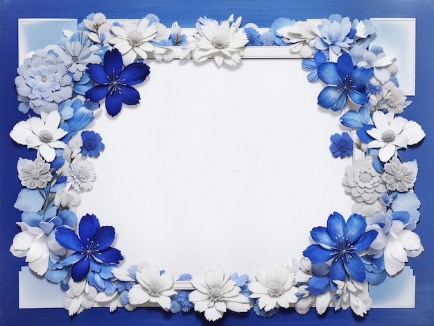 Blank flower frame For Text and Photo with Flower Surrounding