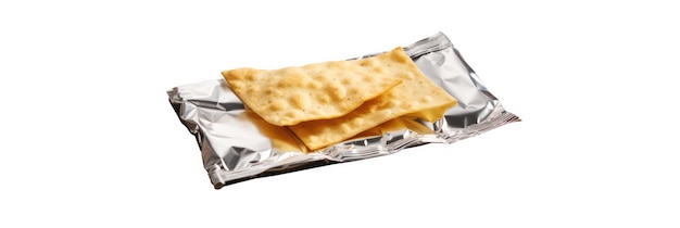 A Blank Foil Snack Package Presented As A Cutout On A Background