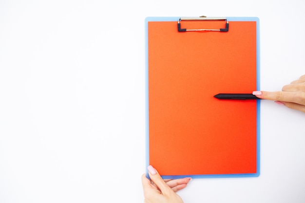 Blank Folder with Red Paper