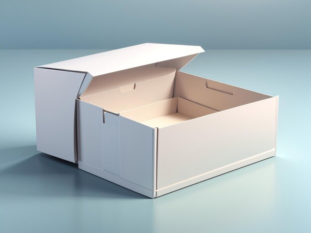 Blank Folding Box 3D Render Illustration Stock 0