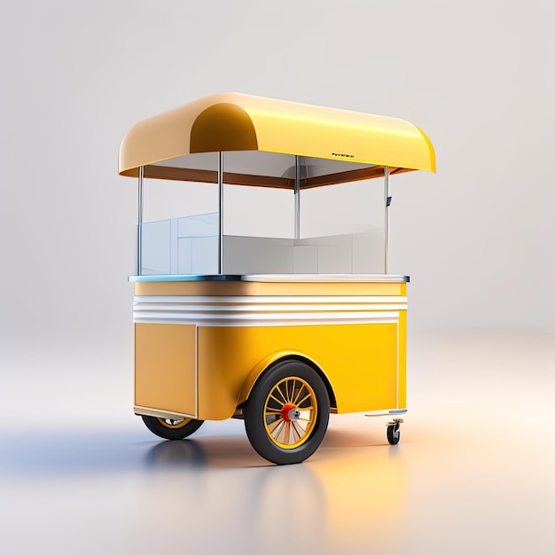 Blank food cart with a copy space mock up ai generated