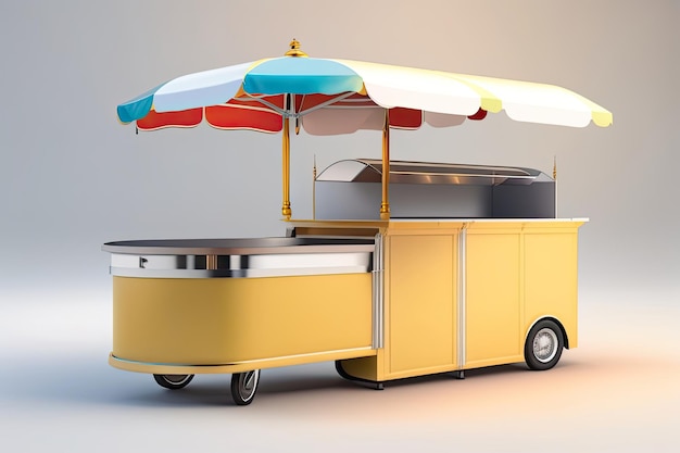 Blank food cart with a copy space mock up ai generated