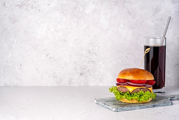 Blank food fotografie van hamburger met cola