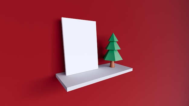 blank frame canvas white on red background