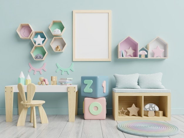 blank frame in children room,kids room,nursery .