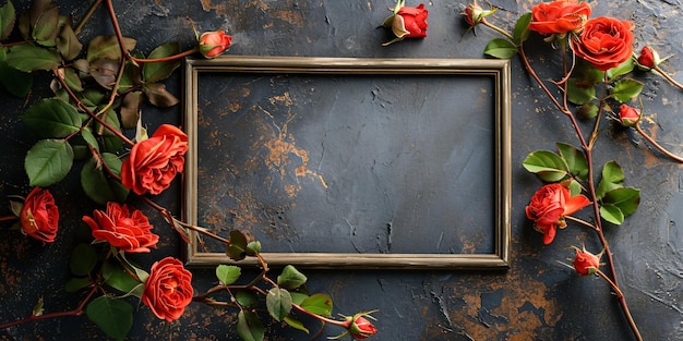 Photo a blank frame for condolences on a somber background