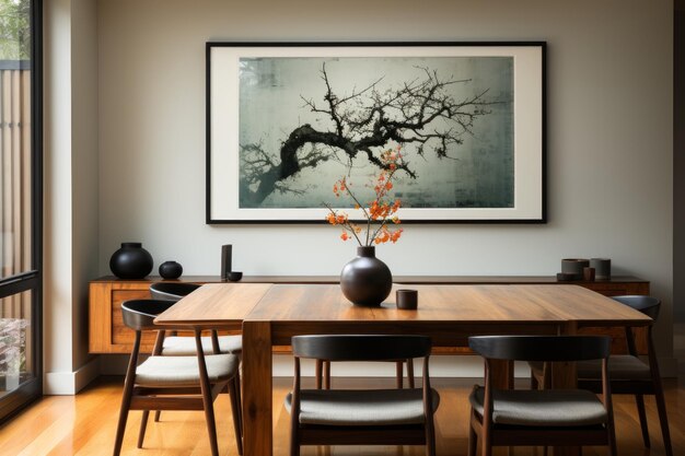 A blank frame graces the Dining Room