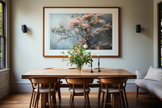 A blank frame graces the Dining Room