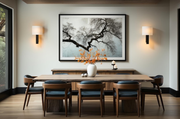 A blank frame graces the Dining Room