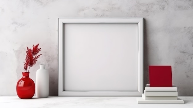 Blank frame met rozen bovenaan