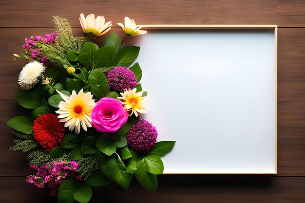 Blank Frame For Text with Flower Surrounding