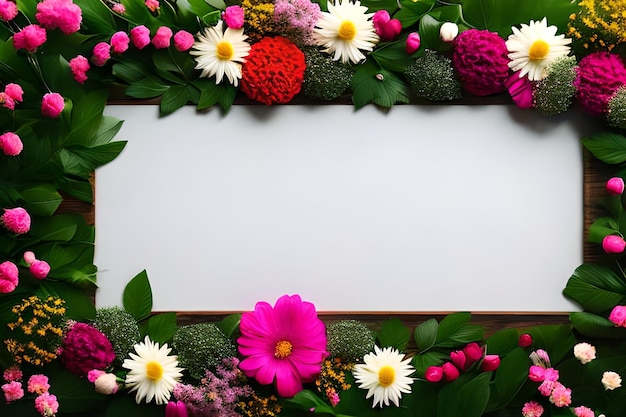 Blank Frame For Text with Flower Surrounding