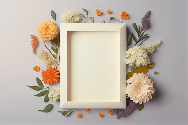 Blank Frame For Text with Flower Surrounding